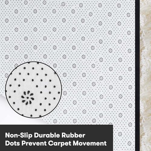 Tapis moelleux de haute qualité blanc cassé 100x280 cm pour maison - 6