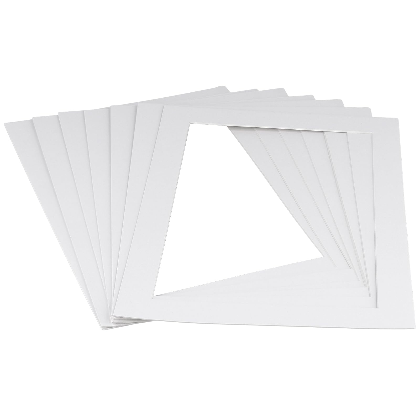 40 Pezzi Dimensioni Esterne 21 x 29,7 cm Bianco passepartout cartoncino, Cornice Quadrata Formato A4, passepartout per Foto, presentazioni artistiche