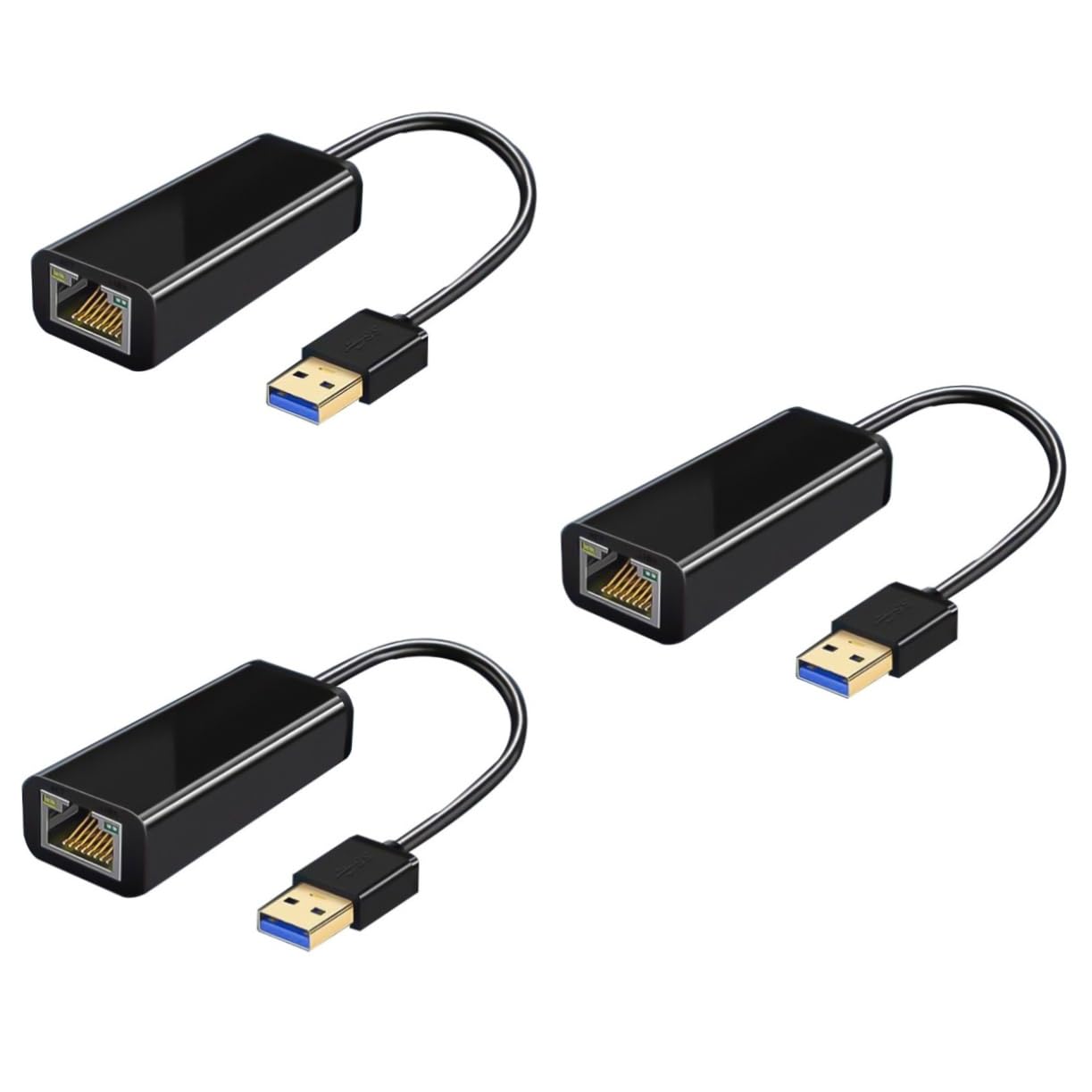 OSALADI 3pièces Adaptateur USB Ethernet Gigabit Mbps Carte Réseau pour Ordinateurs De Bureau Et Portables pour Gaming Streaming
