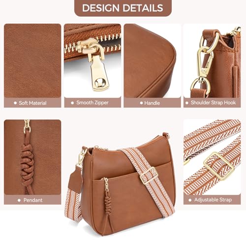 Peacocktion Crossbody Purses for Women Trendy Designer Vegan Leather Hobo Bags with Wide Shoulder Strap4