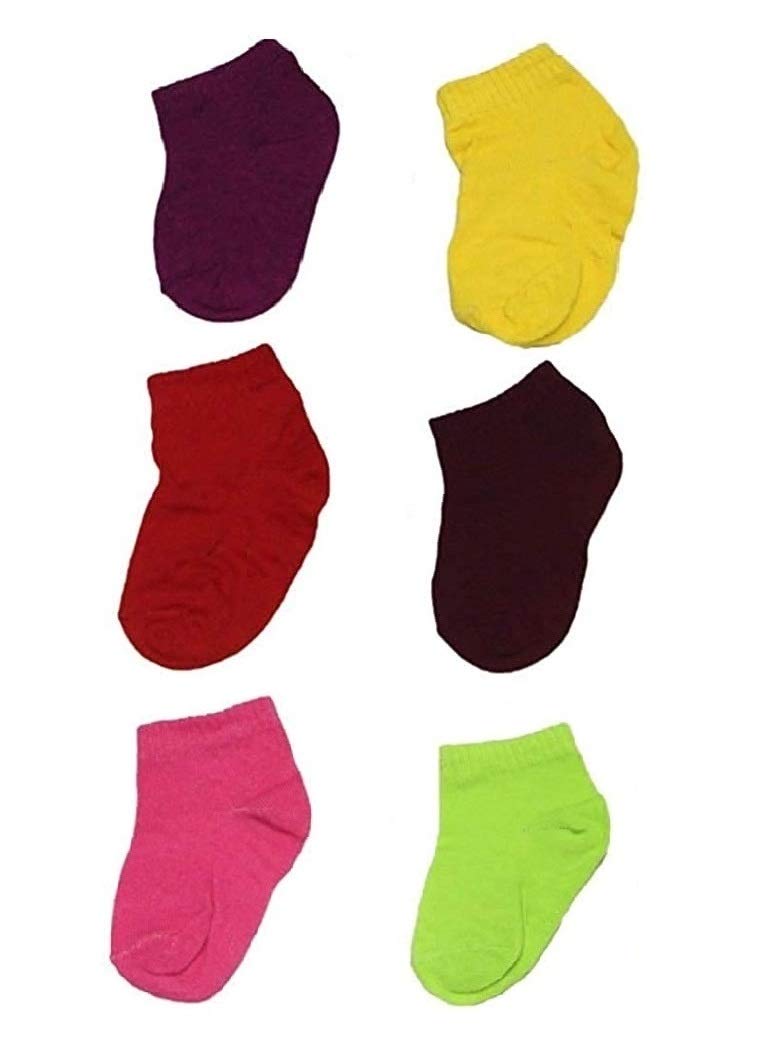 ayushicreationaCotton Boys and Girls 3-7 Month Ankle Length Socks for Kids Children Winter Summer Pair of 6 Multi_Color