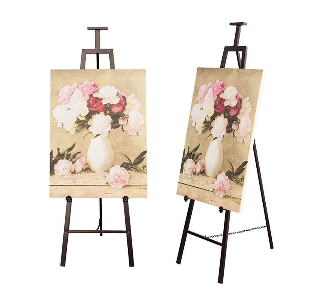 Caballete de artista multicolor de pie – Soporte plegable de 150 cm de hierro forjado para Ptings, dibujos y obras de arte, perfecto para artistas y exhibiciones de arte