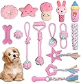 15 Packs Puppy Toys Squeaky Toys Macaron Color Dog Rope Toys Puppy Rope Toy Sets for Puppy Toys for Small and Medium Dog