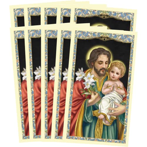 Saint Joseph lot de 10 cartes de prière premium pour la foi et la piété masculine