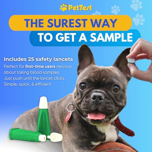 PetTest Beginner Glucose Monitoring Kit for Dogs & Cats, Diabetic Pet Blood Sugar Check Gear, Includes Classic Meter, 25 Test Strips, 25 Safety Lancets, Soft Carrying Case, and More - Image 5