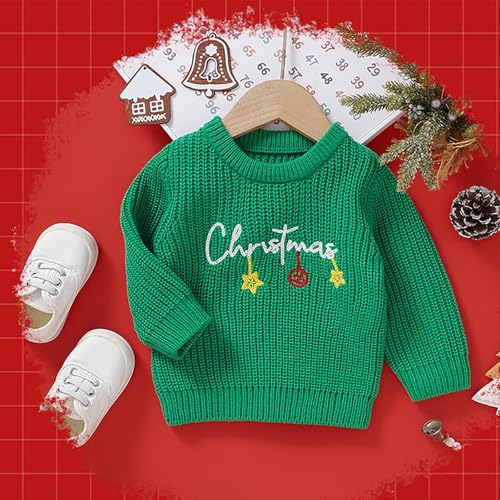 Toddler Christmas Crewneck Chunky Knit Sweater Baby Boys Girls Holiday Winter Warm Pullover Knitted Festive Sweatshirt2