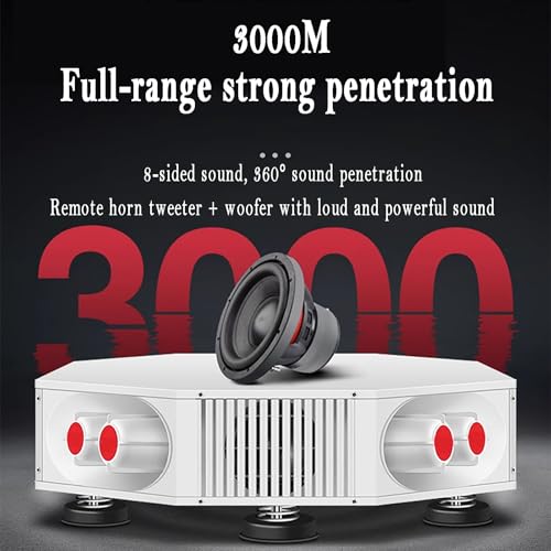 Megafono per auto con Bluetooth, altoparlante ad alta potenza da 1200 W per pubblicità esterna, supporta la registrazione/riproduzione di schede USB/TF, copertura del suono a 360°