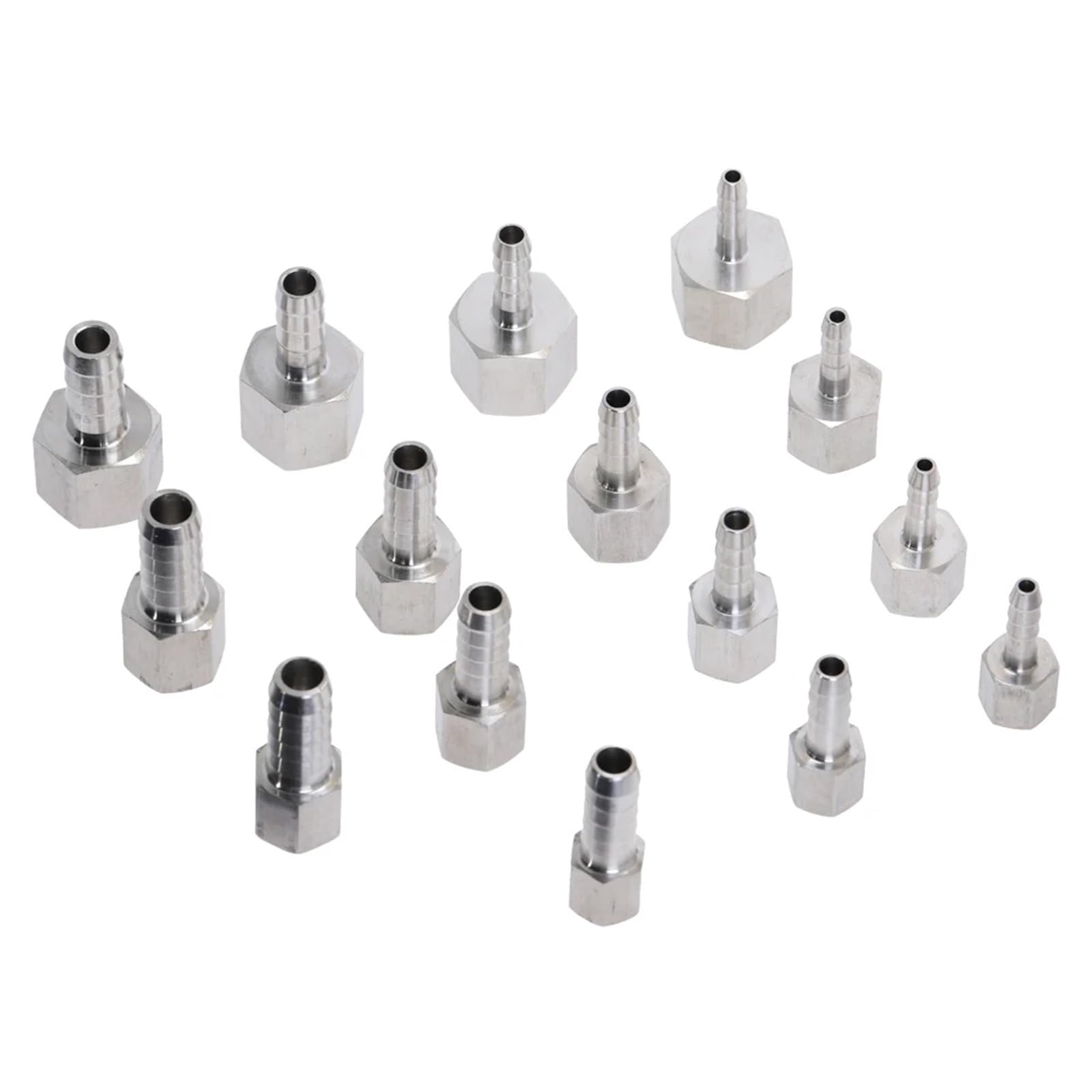 Conector de acoplamiento de junta de Pagoda, reductor de cola de manguera de púas, accesorio de tubería de hilo femenino BSPT de acero inoxidable 304(12mm tube,1/4")