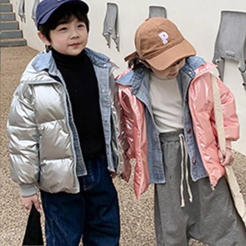 Boys Girls Metallic Puffer Jacket Kids Winter Coat Light Quilted Bubble Jacket Waterproof Insulated Shiny Down Coat3