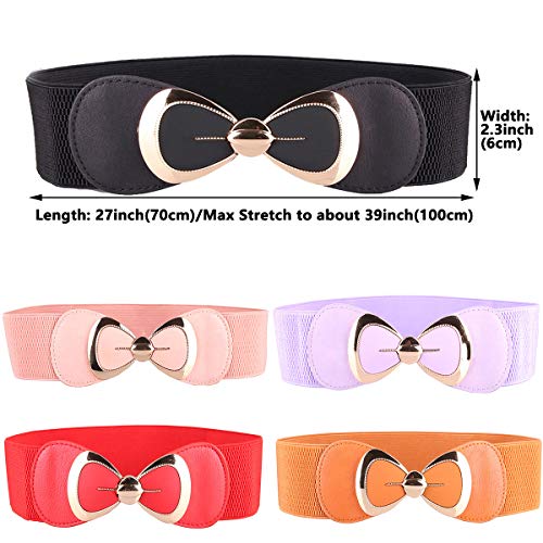 Bow-knot Waist Belts Elastic Wide for Belt Womens Girls Corset Dress2