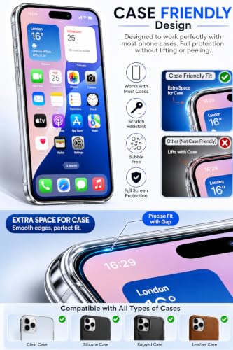 Image of Tempered glass for iphone 15 plus /iphone 16 plus (6.7 Inch) | Screen Protector Full HD, Anti-Scratch, Edge-to-Edge Coverage, Easy Installation of iphone 15 plus tempered glass | Pack Of 1