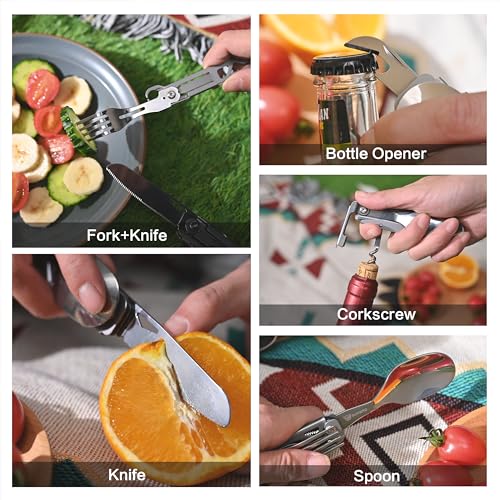 Camping-Utensil-Set-6-in-1-Flatware-Set-Detachable-Cutlery-Folding-SpoonKnifeForkBottle-Opener-Set-for-TravelHiking