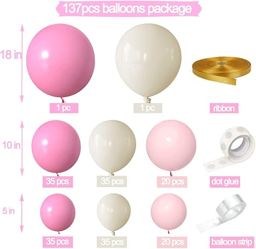 Miniatura 4 de Guirnalda de arco de globos de novia, color rosa pastel, para decoración de fiesta de baby shower, bobo transparente, crema nude, doble relleno,