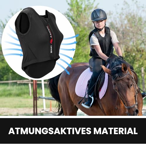 Foto von Start EffectFlex Rückenprotektor Reiten – Sicherheitsweste für Pferdesport, Wirbelsäulenschutz und Schutzkleidung, Optimaler Komfort und Flexibilität, Sicherheitsausrüstung für Jeden Reiter - Kinder M