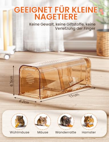 TAKRINK Mausefalle Lebend 2er Set, Lebendfalle Maus, 17 cm – Ansicht 2