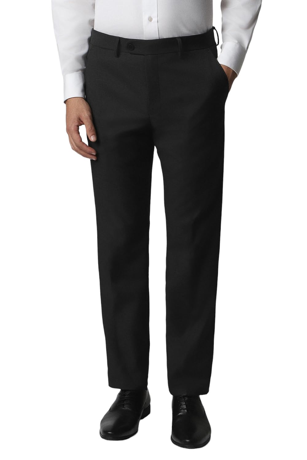 van heusen Men's Mid Rise Slim Pants (VHTFFSLBA14121_Black_30)-picture-12