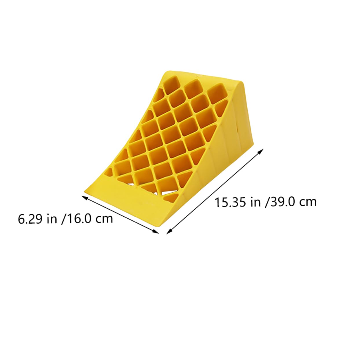 Cuneo Resistente alla Pressione e Assorbente di Rumore Fermaruota Pe Giallo in Plastica Blocco Ruota Portatile per Auto, Camion e Rimorchi, per Parcheggio Sicuro