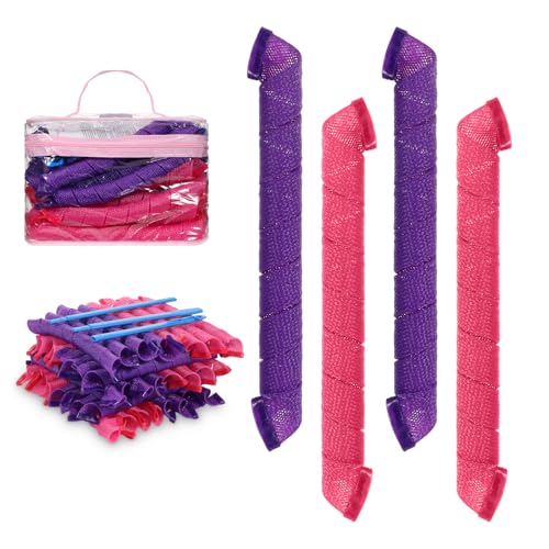 40pcs Heatless Spiral Hair Curlers,22 Inches Heatless Hair Rollers Styling Kit with Styling Hook,No Heat Wave Curling Iron for Women Girls Long Medium Short DIY Kit