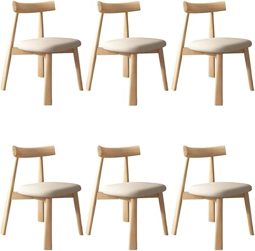 Miniatura 59 de YVYKFZD Sillas de comedor de madera maciza, sillas de cocina de mediados de siglo, silla de comedor sin brazos, silla tapizada de cuero, para Negro