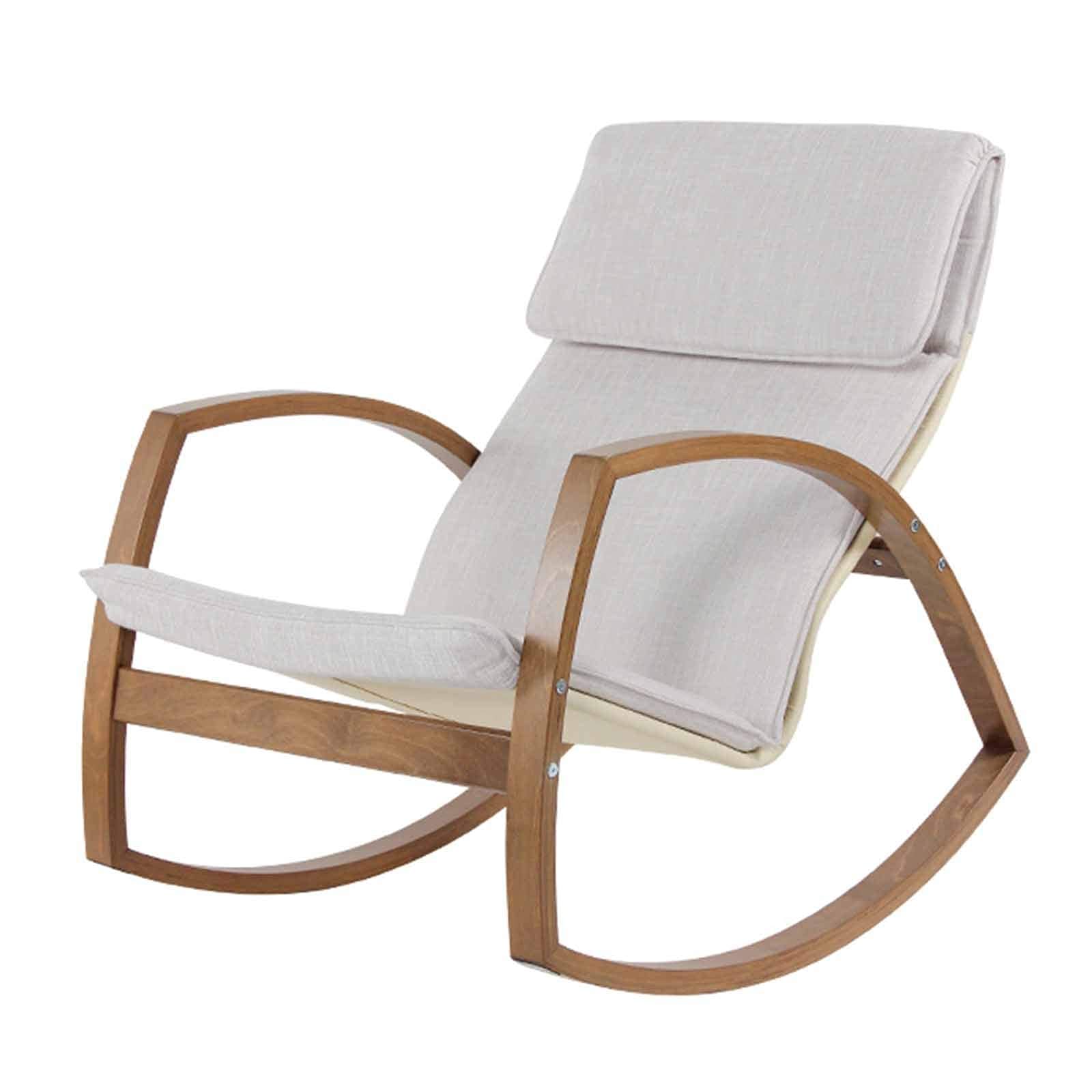 Chaise à bascule de jardin MU avec coussin confortable pour adultes et seniors