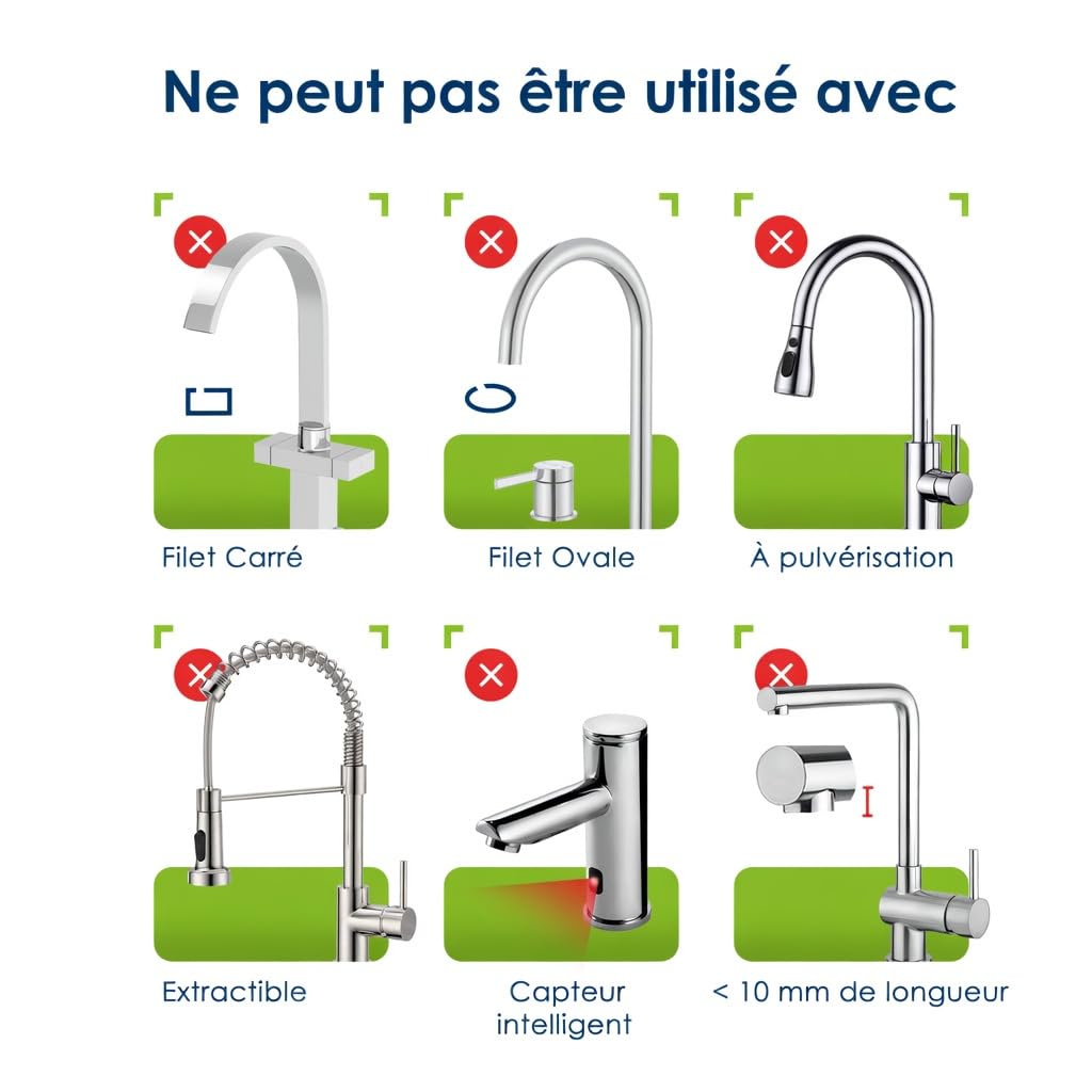 PURIT Filtre à eau robinet cuisine cartouche céramique diatomée charbon actif 1000 L