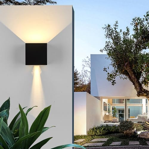 Applique murale LED extérieur noire IP65 avec télécommande pour jardin - 7