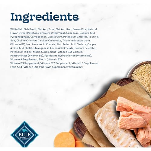 Image of Blue Buffalo Tastefuls Wet Cat Food Pate,Made with Natural Ingredients,Ocean Fish and Tuna Entree,5.5-oz Cans,(Pack of 48)
