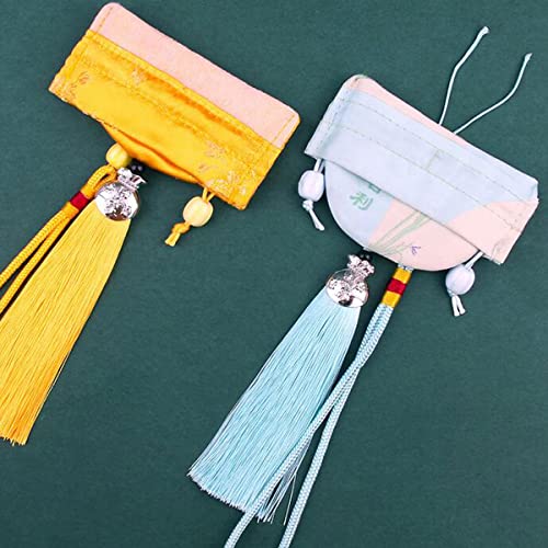10 bolsas de brocado de seda chinas con cordón miniatura 4