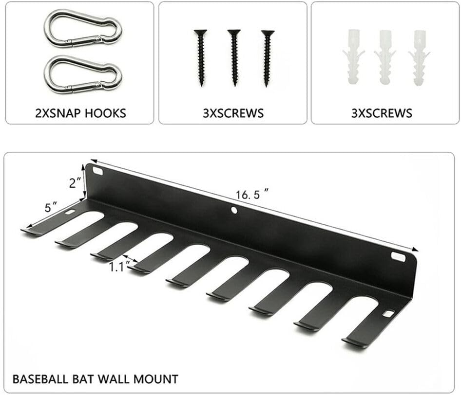 Durable Ball Bat Display Stand Metal Baseball Bat Hook Fitness Equipment Hook