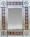 Fine Crafts Imports Small Silver Marigold Tile Talavera Tin Mirror