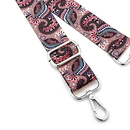Image of Silvery Buckles Wide Shoulder Strap Adjustable Replacement Belt Crossbody Canvas Bag Handbag