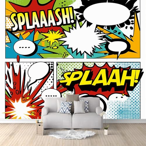 Image of Photo Wallpaper 3D Comic Book Page Graffiti 200x140 cm Wall Mural Non-Woven Poster Photo Wallpaper Kids Fashion Home Decoration Wall Covering Papel Mural