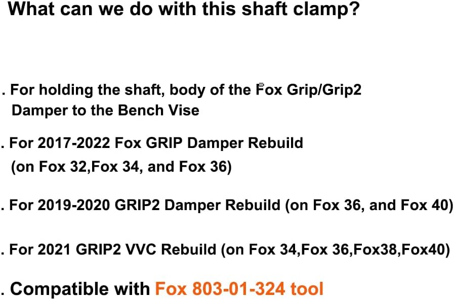 Vise Clamp Block Shaft Clamp for Grip & Grip 2 Damper Rebuild on Fox 32 34 36 38 40, Silver