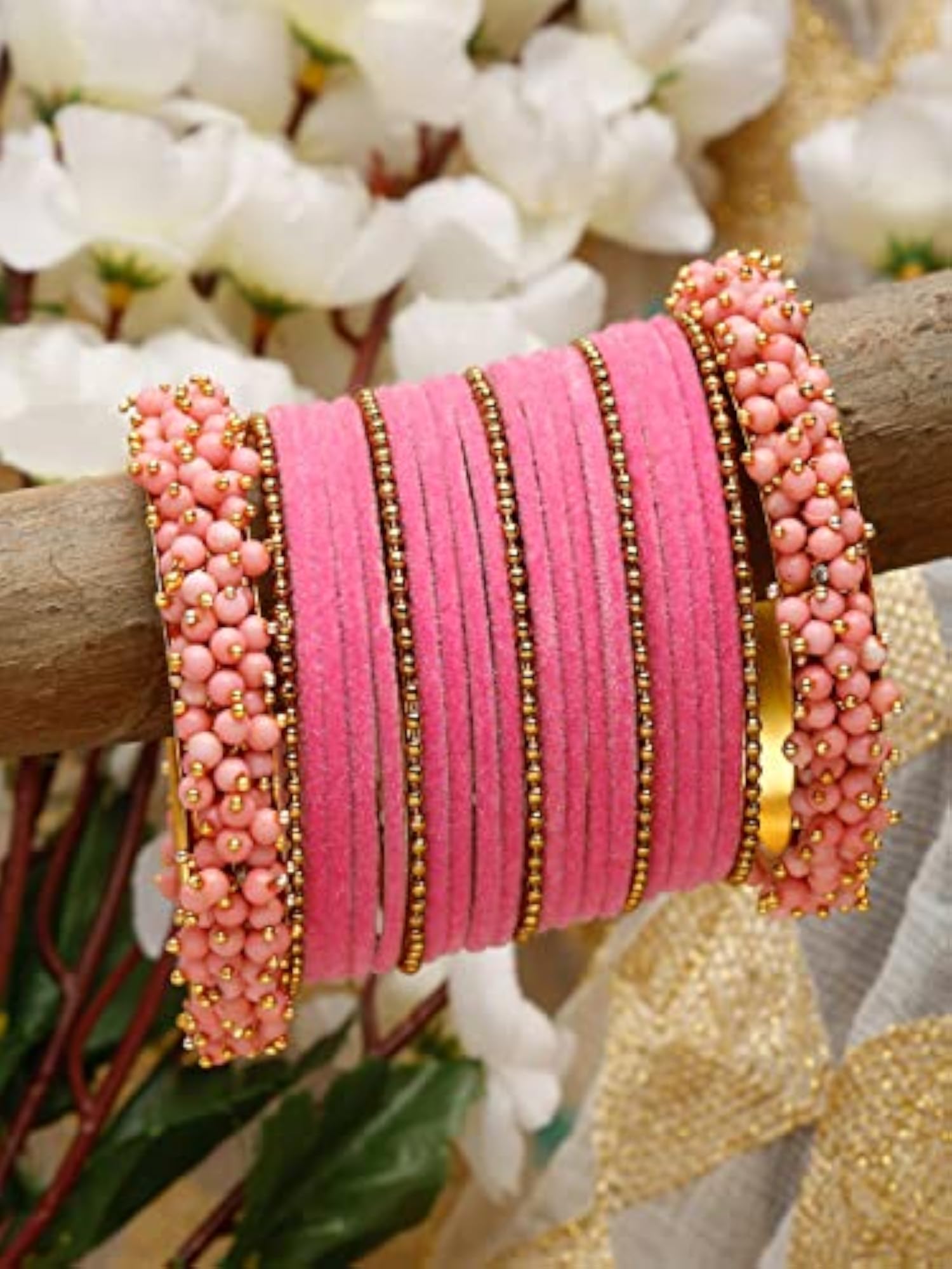 Plated Set of 23 Traditional Bangles - 12993b_2.6