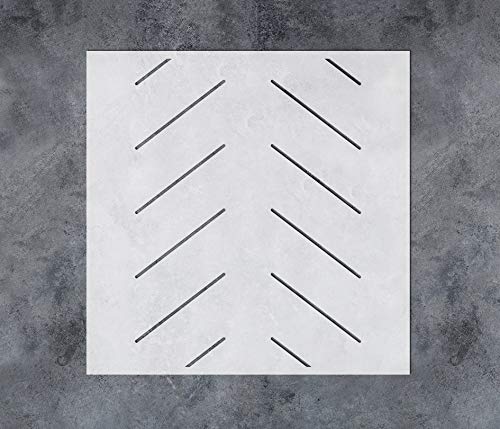 GSS Designs Herringbone Geometric Wall Stencil - Reusable Repeating Pattern Stencils for Painting on Woods Wall Canvas Furniture (12x12Inch) - Stencils for Wall Decor (SL-103)