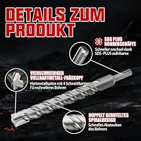CSOOM SDS Plus Bohrer 22x310mm，Professionell Betonbohrer，Ideal zum Bohren in Stein, Beton, Naturstein, Ziegelmauer – Ansicht 4