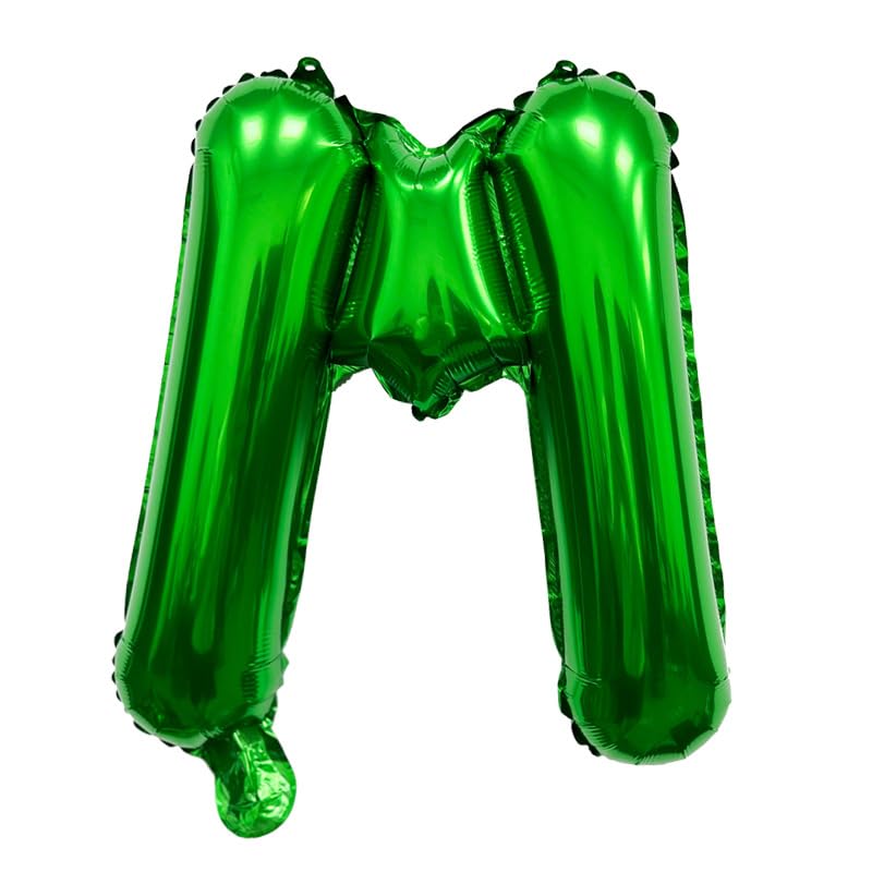 40 cm green foil balloon in the shape of the letter M suitable for helium filling — image 1