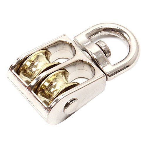 UHAoo 43 milímetros Giratorio Doble semipolea Rigging metálicos para elevadores de Cuerda Colgando elevación de la Rueda de aleación de Zinc Pulley Groove