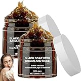 Marokko Exfoliate Schwarze Seife für Weiche Haut,Mit Morocco Body Scrub Black Soap Natürliche...