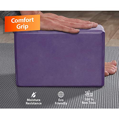 image for LEEWENYAN Yoga Block Set, High Density EVA Foam Exercise Blocks and Yo