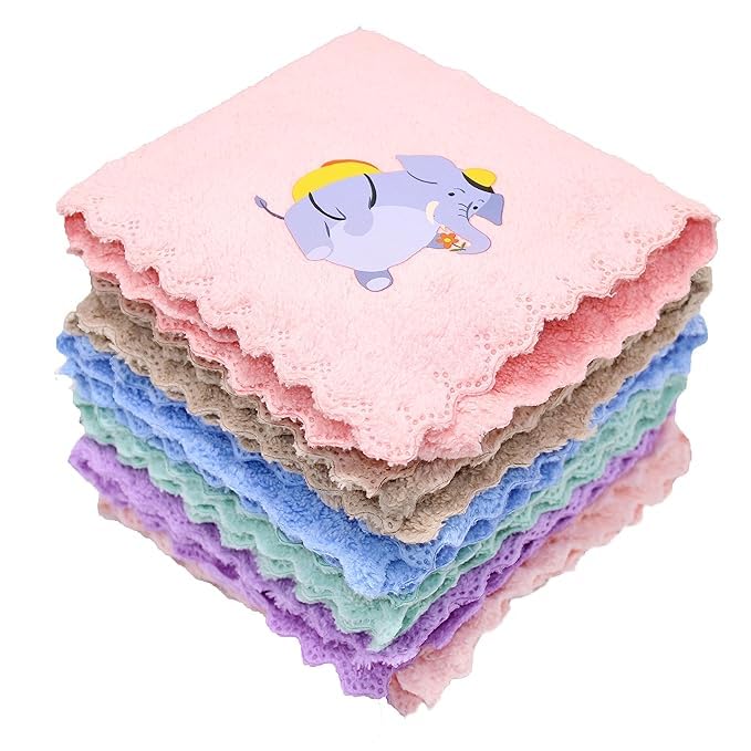 Microfiber Women's & Kid's Handkerchief 400 GSM/Solid Extra Soft and Super Absorbent Hankies for Women, Kids, and Newborn Babies - Set of 6