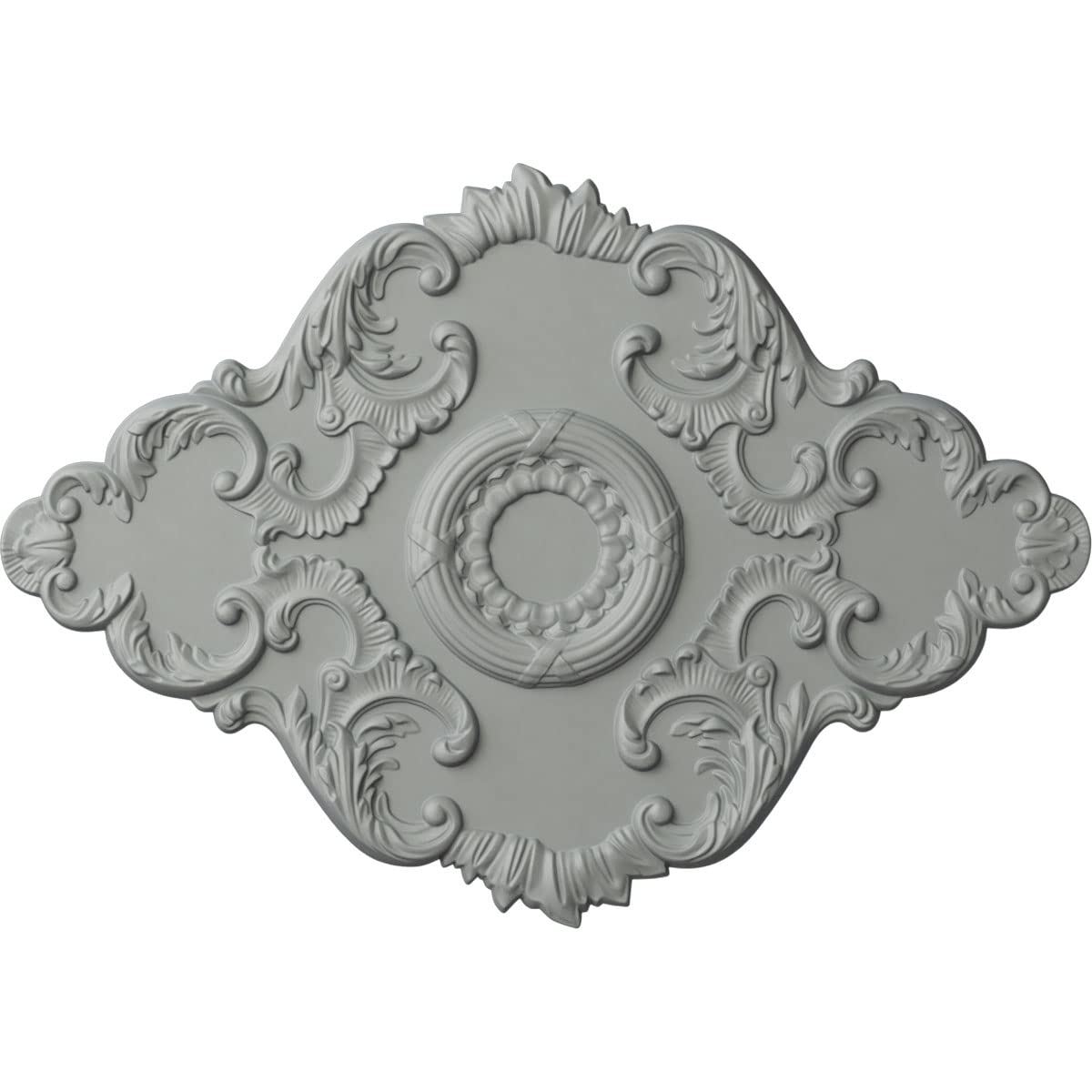 Ekena Millwork CM37X26PE Piedmont Ceiling Medallion, 37"W x 26"H x 1 3/8"P, Primed White