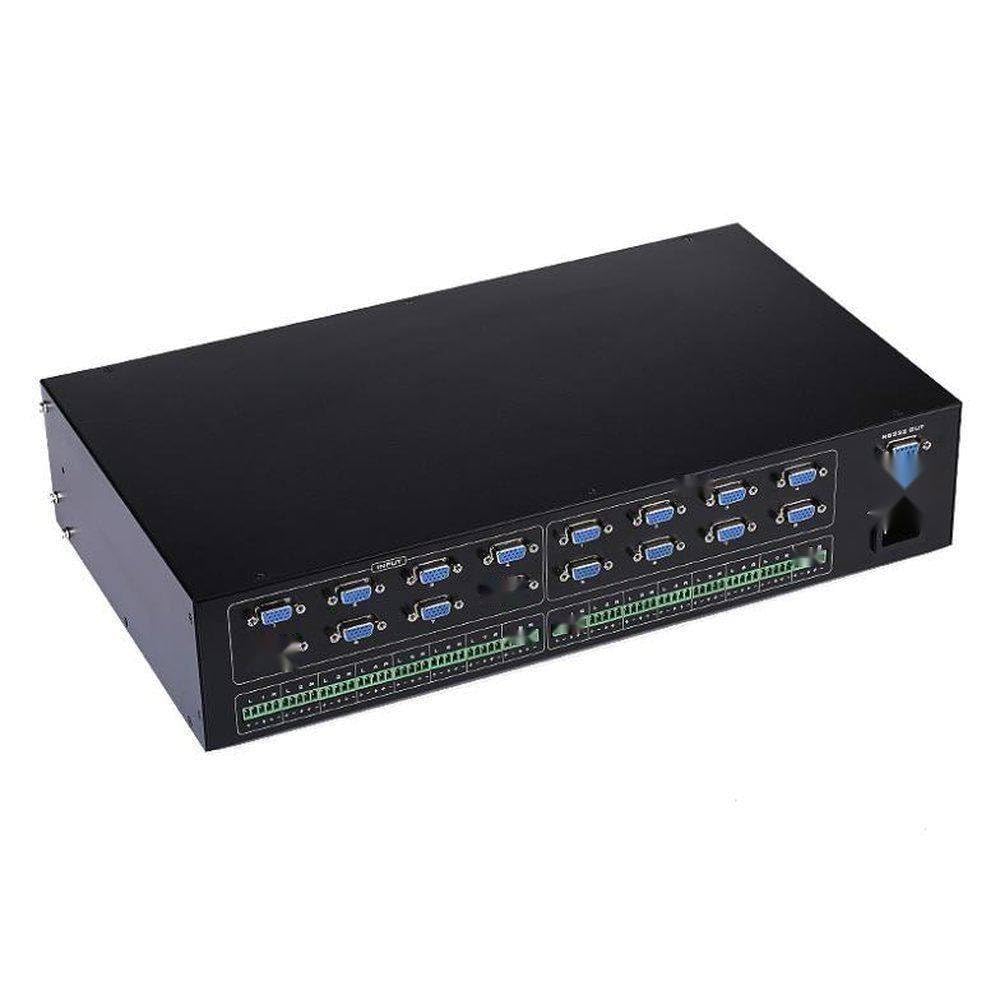 Wysokiej jakości przełącznik matrycowy VGA 8 x 8 z audio, 8 wyjść, połączenie wideo / stojak 2U / wyświetlacz LCD / RS232 / sterowanie 450 MHz