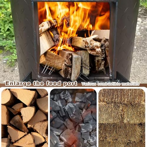 Poêle à bois de camping 35cm compact pour cuisiner sans gaz - 3