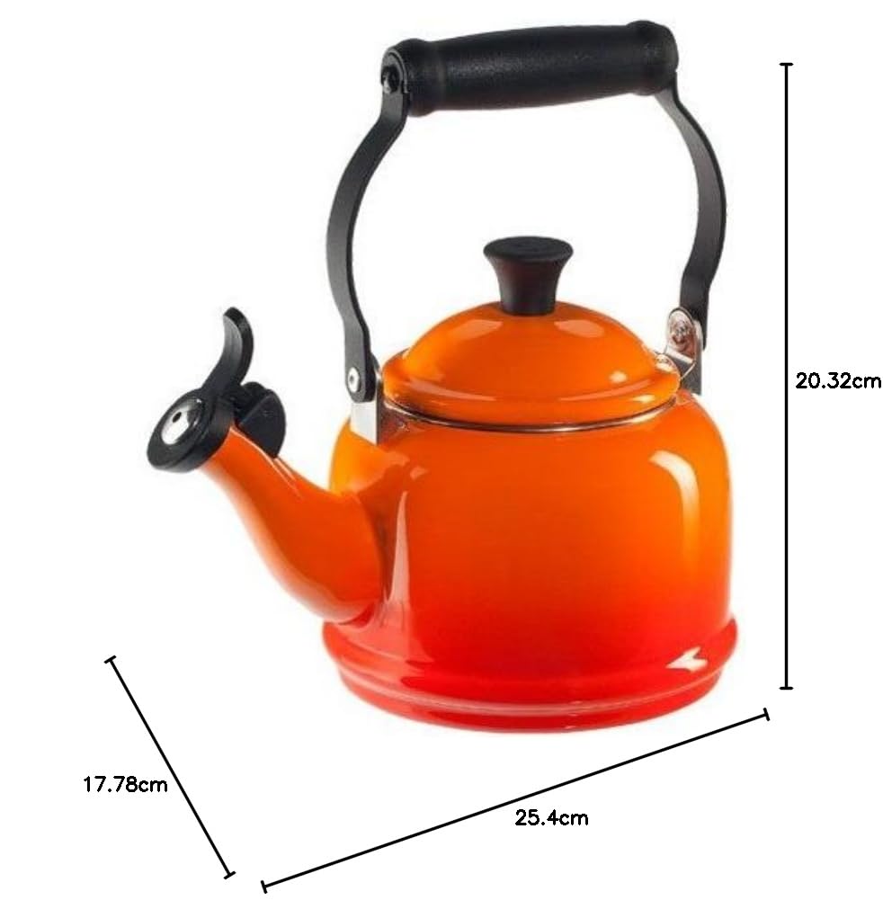 Le Creuset Bouilloire Demi à sifflet, Acier Émaillé, 1,1 L, Volcanique, 40103020900000