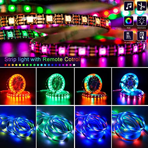 Tira LED RGB WS2812B 6.5 pies USB impermeable miniatura 2