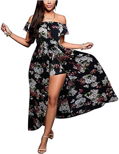 Split Maxi Romper Dress S 