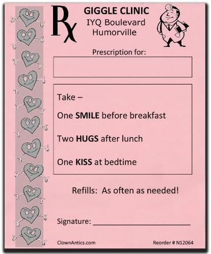 Clown Prescription Notepads in Pink
