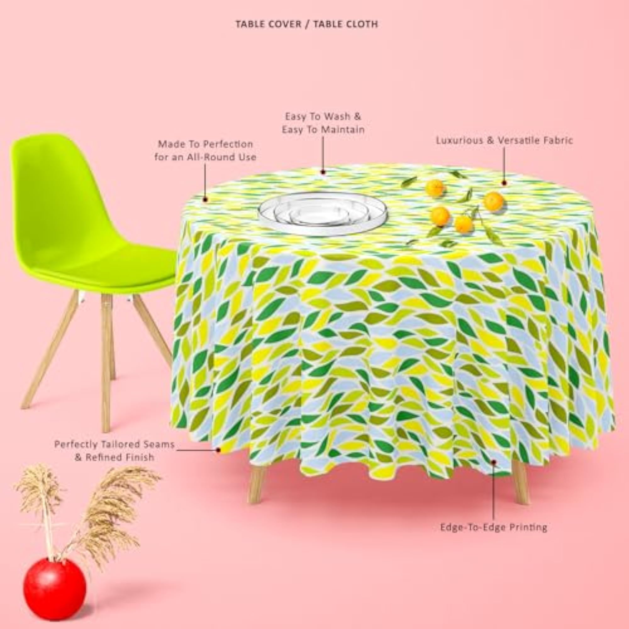 Leaf Art D6 Velvet Table Cloth Cover for Dining & Center Table