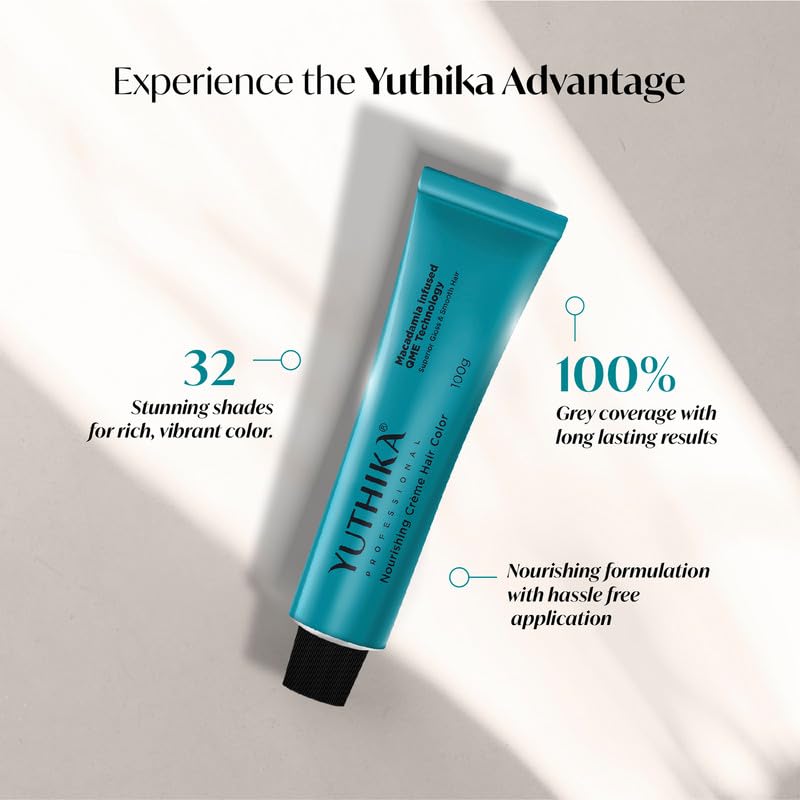 Image of YUTHIKA Professional Creme Hair Colour Dark Brown (Shade 3.0) 100g | Permanent Hair Colour & Dye | 100% Grey Coverage | Silky, Shiny & Long Lasting | For Women & Men | All Hair Types